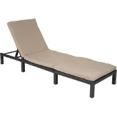 Mendler Poly-Rattan Sonnenliege MCW-A51, Relaxliege Gartenliege Liege Basic anthrazit, Kissen creme