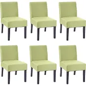 Mendler 6er-Set Esszimmerstuhl MCW-F61, Stuhl Lounge-Stuhl, Stoff/Textil grün