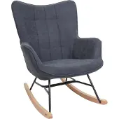 Mendler Schaukelstuhl MCW-K36, Schwingstuhl Relaxsessel Fernsehsessel, Stoff/Textil anthrazit