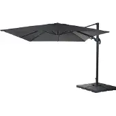 Mendler Gastronomie-Ampelschirm MCW-A96, 3x4m (Ø5m) schwenkbar, Polyester/Alu 26kg anthrazit mit Ständer