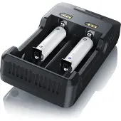 Aplic Batterie-Ladegerät 2000 mA, USB Akku Lader mit zwei Steckplätzen für Ni-MH / Ni-Cd / Li-ion Akkus