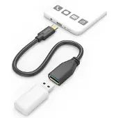 Hama USB-Adapterkabel, OTG, USB-C-Stecker - USB-A-Buchse, 15 cm, Schwarz (00125105)