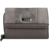 Tom Tailor Geldbörse "Juna", Damen, grau, Polyurethan, gepflegt, kontrastfarbene Details, mehrfarbig, Kleinlederwaren Geldbörse, aus soft genarbtem ledrigen Material mit glänzenden Metall-Accessoires