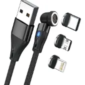 RealPower MagneticCharge3, 2 m, USB A, Schwarz