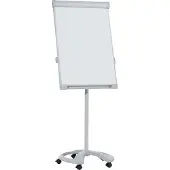 Franken Flipchart PRO Deluxe Mobil FC81, 5 Rollen, höhenverstellbar, magnethaftend, 2 Seitenarme, Ablageschale, Tafel 670 x 950 mm