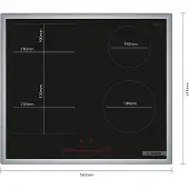 Bosch Serie 6 PVS64RHB1E, Schwarz, Integriert, 60 cm, Zonen-Induktionskochfeld, Glaskeramik, 4 Zone(n)