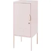 En.casa Nachtschrank Hausjärvi 82x35x35 cm Stahl Rosa