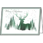 Sigel Weihnachts-Karten Christmas Forest, Format A6, bedruckbarer Glanzkarton, 25 Stück + weiße Umschläge