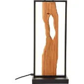 Brilliant minimalistische LED Tischleuchte CHAUMONT| Hohe schwarze Tischlampe mit Holzdetail | 10W 940 Lumen 3000 Kelvin| Aluminium/Holz