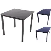 VCM Gartentisch aus Glas und Aluminium | Esstisch | ca. H. 73 x B. 80 x T. 80 cm | Anthrazit | Balkontisch Gartenmöbel