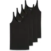 Schiesser Unterhemd "T-Shirt 4er Pack", Damen, Gr. S, N-Gr, schwarz, Obermaterial: 95% Baumwolle CO. 5% Elasthan EL., Unterhemden Unterhemd