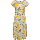 Ragwear Sommerkleid "Yvone Flowers" Ohne Taschen Leichtes Jersey-Kleid mit Taillengürtel