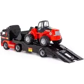 Polesie MAMMOET VOLVO Tieflader LKW m. Schaufellader Radlader Raupe Baustelle