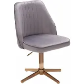 Wohnling Schreibtischstuhl Grau Samt Drehstuhl mit Lehne Schalenstuhl 120 kg Höhenverstellbar Arbeitsstuhl ohne Rollen Stuhl Schreibtisch Home-Office