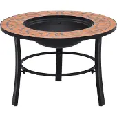 vidaXL Feuerstelle Mosaik Keramik Terracotta 68 cm