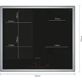 Siemens iQ700 EX645HEC1E, Schwarz, Integriert, 60 cm, Zonen-Induktionskochfeld, Glaskeramik, 4 Zone(n)