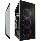 LC-Power Black_Wanderer_X, Midi Tower, PC, Schwarz, ATX, EATX, micro ATX, Mini-ITX, Metall, Kunststoff, 16 cm