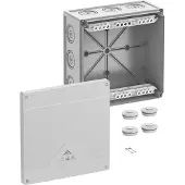 Spelsberg 43542001 Abzweigkasten, Schutzart IP66/IP67/IP69, max. 352, Schlagfestigkeit IK09, Schutzklasse II, Ui 690V AC, Ui 690V DC, DLG, DNV, VDE