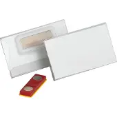 Durable Namensschild , verdrehsicher, Magnetbefestigung, 25 Stück, 40 x 75 mm, transparent