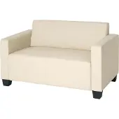 Mendler 2er Sofa Couch Moncalieri Loungesofa Kunstleder creme