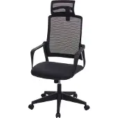 Mendler Bürostuhl MCW-J52, Drehstuhl Schreibtischstuhl, ergonomisch Kopfstütze, Kunstleder schwarz