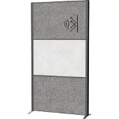 MAUL Stellwandsystem MAULconnecto, 2 x Akustikviles dunkel, 1 x Akustikvlies hell, Klettverbindung, Standfuß, H 1800 x B 1000 mm, anthrazit
