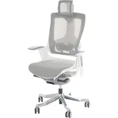 MCW Bürostuhl MERRYFAIR Adelaide, Schreibtischstuhl Drehstuhl, Polster/Netz, ergonomisch weiß-grau