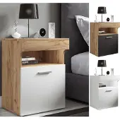 Hioshop Nachtschrank Beistelltisch Drehtür Konsole Boxspring Nachttisch Slepal M