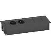 Evoline Frame-Dock Data Steckdosenleiste 2-fach, 2 freie Modulplätze schwarz