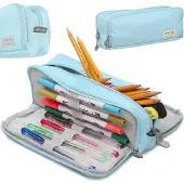 AGA School Federmäppchen Dreifachbeutel Kulturbeutel 3in1 blau