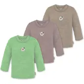 Normani 3er Pack Baby Merino Longsleeve „Taupo" - 9475