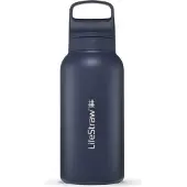 LifeStraw Wasserfilterflasche Go 2.0 Edelstahl Aegean Sea Blue isoliert 1 Liter - Blau