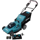 Makita Doppelrasenmäher DLM538CT2 de 18 V (36 V) Li-Ion LXT, 530 mm, Inklusive 2 Akkus de 5,0 Ah und Ladegerät, Blau