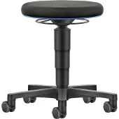 BIMOS Allround Hocker , höhenverstellbar, Doppelrollen, Stoff, Farbring blau