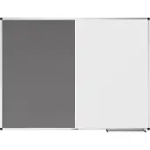 Legamaster Kombiboard UNITE, Pinboard & Whiteboard, B 1200 x T 12,6 x H 900 mm, Markerablage, lackierter Stahl & Filz, weiß & grau