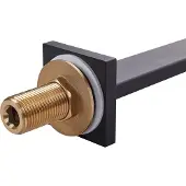 Beliani Waschbeckenarmatur 3-Loch-Armatur Wasserhahn gerade Form Edelstahl mattes Schwarz Stilvoll Modern Elegant Glamourös