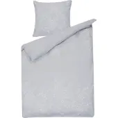 Beliani Bettwäsche Set Grau Baumwolle Blumenmuster 2-teilig Standardgröße für Einzelbett 135x200 cm Kopfkissen- und Deckenbezug mit Knopfverschluss