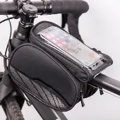 COFI Wasserdichte Fahrradrahmentasche mit herausnehmbarer Handytasche schwarz