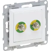 Legrand SEANO Potentialausgleich-Steckdose, Einsatz, Anschlussbolzen gemäß DIN 42 801, Ultraweiß, 765130