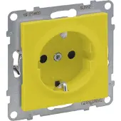 Legrand SEANO Schutzkontakt-Steckdose mit erhöhtem Berührungsschutz, Anschlussdose, Steckklemmen, 16A, 250V, Gelb, 765322