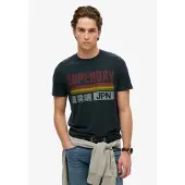 Superdry für Herren. M1012211A Japan navy T-shirt (S), Lässig, Baumwolle, Kurzarm, Marine