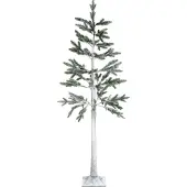 Beliani Outdoor Weihnachtsbaum Weiß mit LED Lichtern Gefrostete Zweige Schneebedeckt 180 cm für Garten Außenbereich Indoor Weihnachtsdekoration
