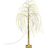Beliani Outdoor Weihnachtsbaum Gold mit LED Lichtern Zweige 180 cm für Garten Außenbereich Indoor Weihnachtsdekoration
