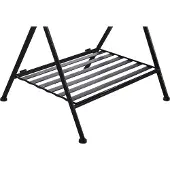 Beliani Beistelltisch Schwarz Metall mit 2 Böden Rechteckig Antik Optik Vintage Retro Badezimmer Wohnzimmer Schlafzimmer Baddekoration