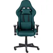 Beliani Bürostuhl Dunkelgrün Sotffbezug Höhenverstellbar Drehbar Verstellbare Armlehnen Wippmechanismus Regulierbare Rückenlehne Modern Gaming Stuhl