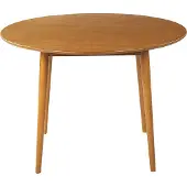 Beliani Esszimmertisch Hellbraun ø 110 cm MDF-Platte Füßen Gummibaumholz Runder Tisch Retro-inspiriertes Design Modern
