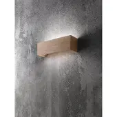FABAS LUCE Badia Wandleuchte aus Metall und Eichenholz, integrierte LED 16W 1940lm 3000K Warmweiß, modernes Design für Innenräume, Schutzart IP20, Klasse 1