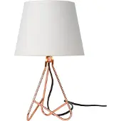 Lucide Tischlampe Gitta Kupfer mit weißer Kappe