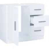 VCM Holz Waschbeckenunterschrank | Badschrank | Maße: H. 56 x B. 63 x T. 30 cm | 1 Drehtür | 3 Schubladen | modernes Badezimmermöbel – Zalo XL