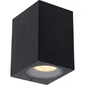 Lucide Wandleuchte Zaro in Schwarz GU10 IP44 eckig